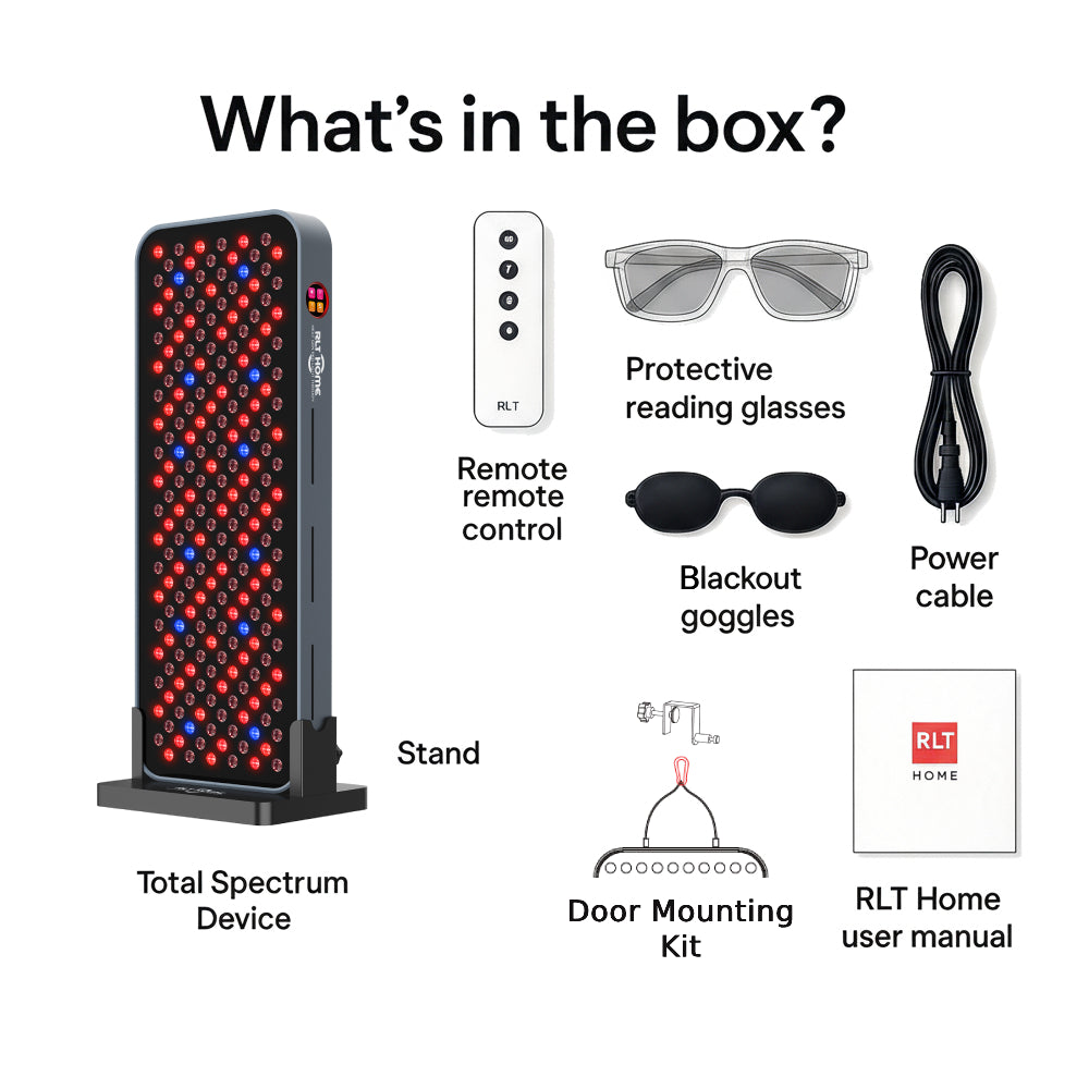 blackout goggles for red light therapy Medium Sized Red Light Therapy Device with 7 Wavelengths